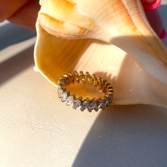 Eternity Ring Marquis Cut CZ Diamond Band NWOT - Picture 4 of 6
